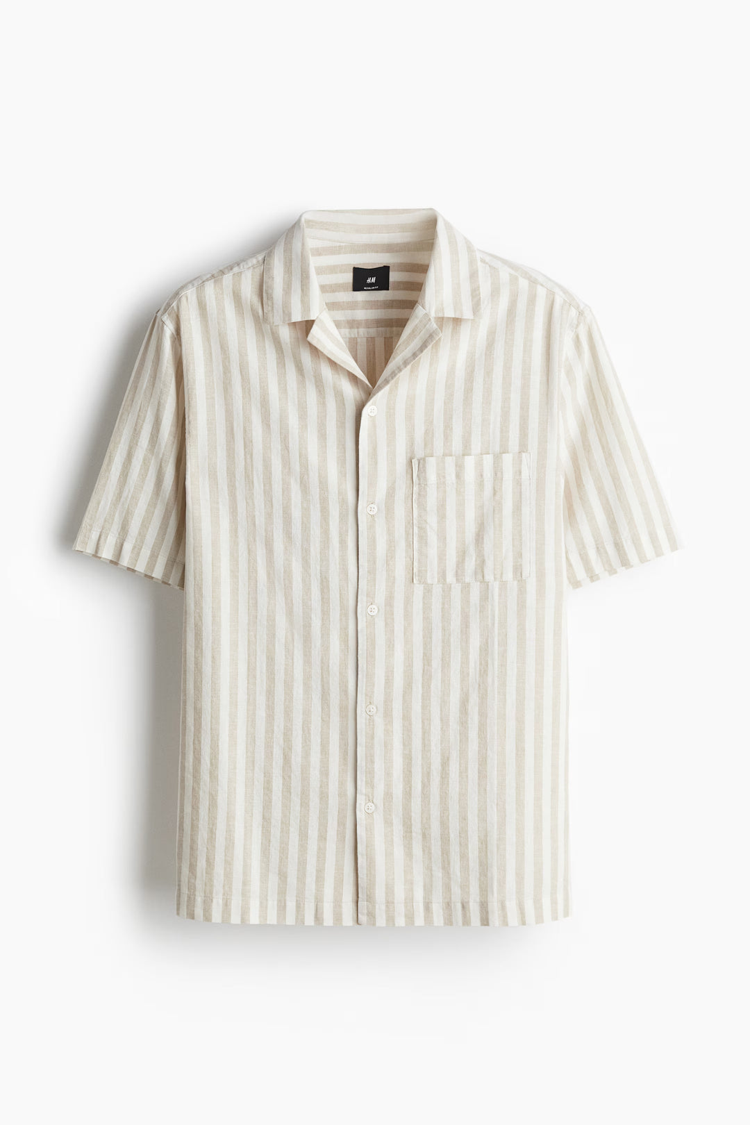 H&M Regular-Fit Short-Sleeved Linen-Blend Shirt