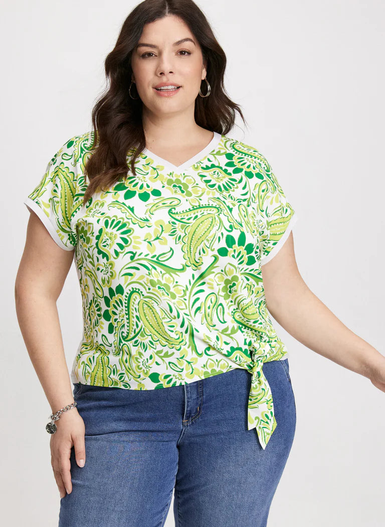 LAURA Tie Detail Drop-Shoulder Top