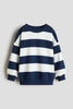 Dark blue/white striped