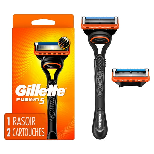 Gillette Fusion5 Shaving Razor for Men, 1 Razor Handle, 2 Razor Blade Refills, with Lubrication Strip and Precision Trimmer for Men, 1CT