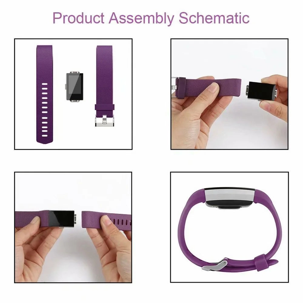 POY Fitbit Charge 2 Bands Adjustable Replacement Small Wristbands Band for Fitbit Charge 2 (Small, Purple)