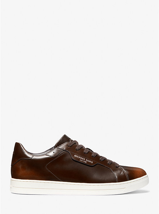 Michael Kors Keating Burnished Leather Sneaker