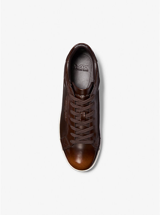Michael Kors Keating Burnished Leather Sneaker