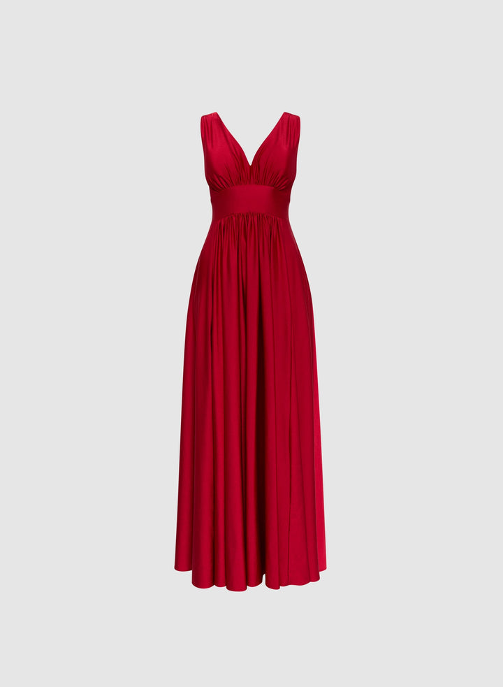 LAURA Sleeveless Plunging Neckline Dress
