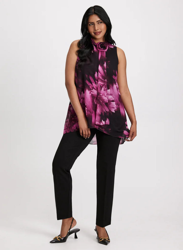 LAURA Rosette Detail Sleeveless Blouse