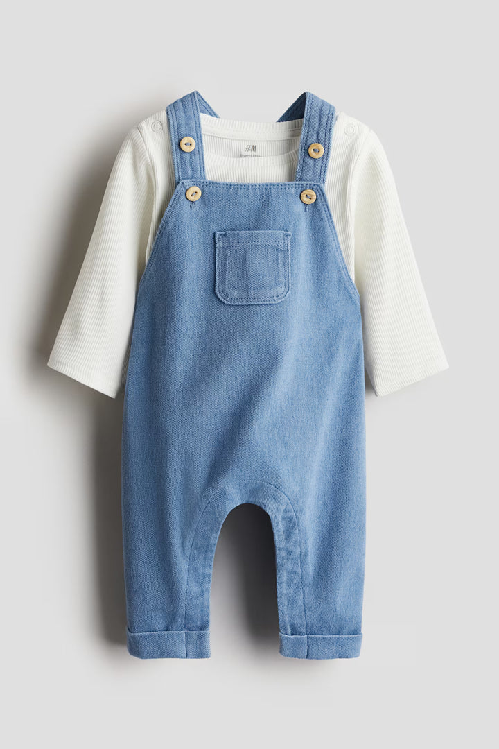 H&M 2-piece Overall and Bodysuit Set
