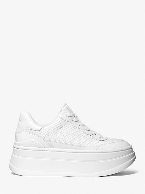 Michael Kors Hayes Snake Embossed Platform Sneaker