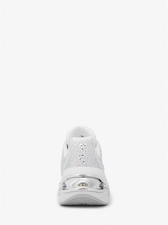 Michael Kors Toni Embellished Linen Blend Trainer