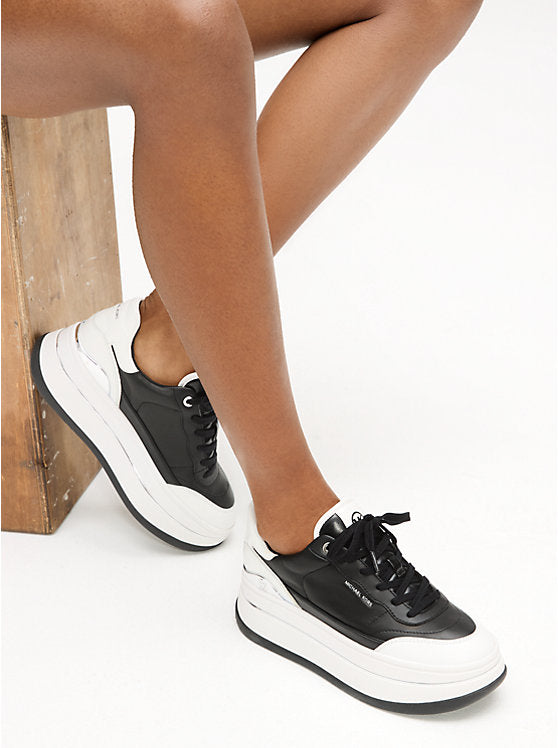 Michael Kors Hayes Two-Tone Leather Platform Sneaker