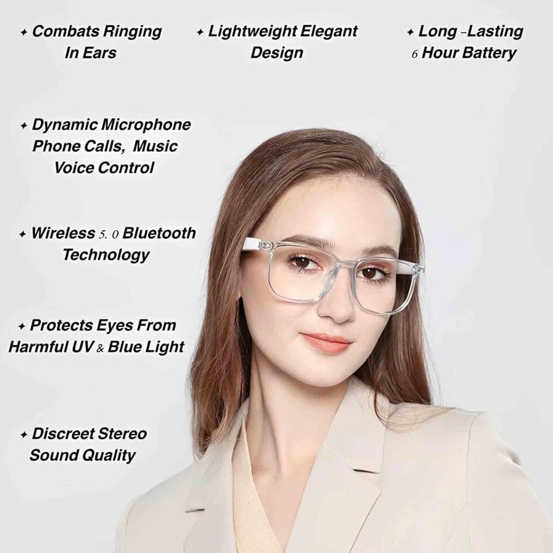 Euvelle Bluetooth Glasses, Ai Reading with Photochromic Lenses Open Ear, Smart Glasses for Women, for Indoor Outdoor