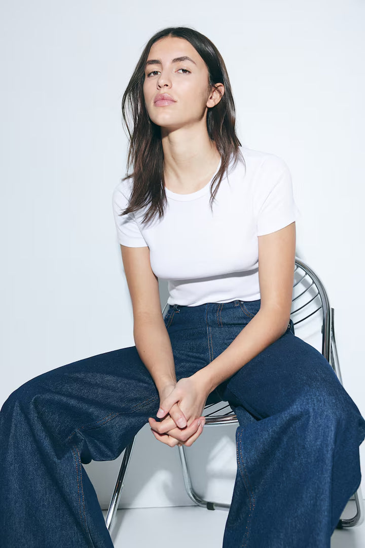 H&M RIBBED T-SHIRT