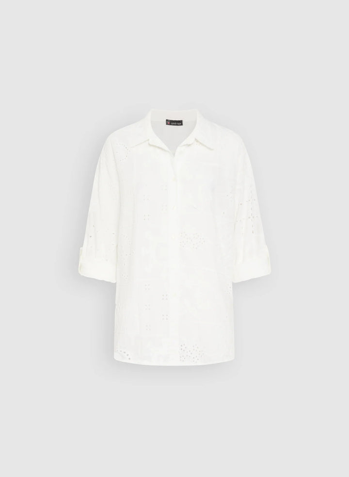 LAURA Embroidered Button-Down Blouse