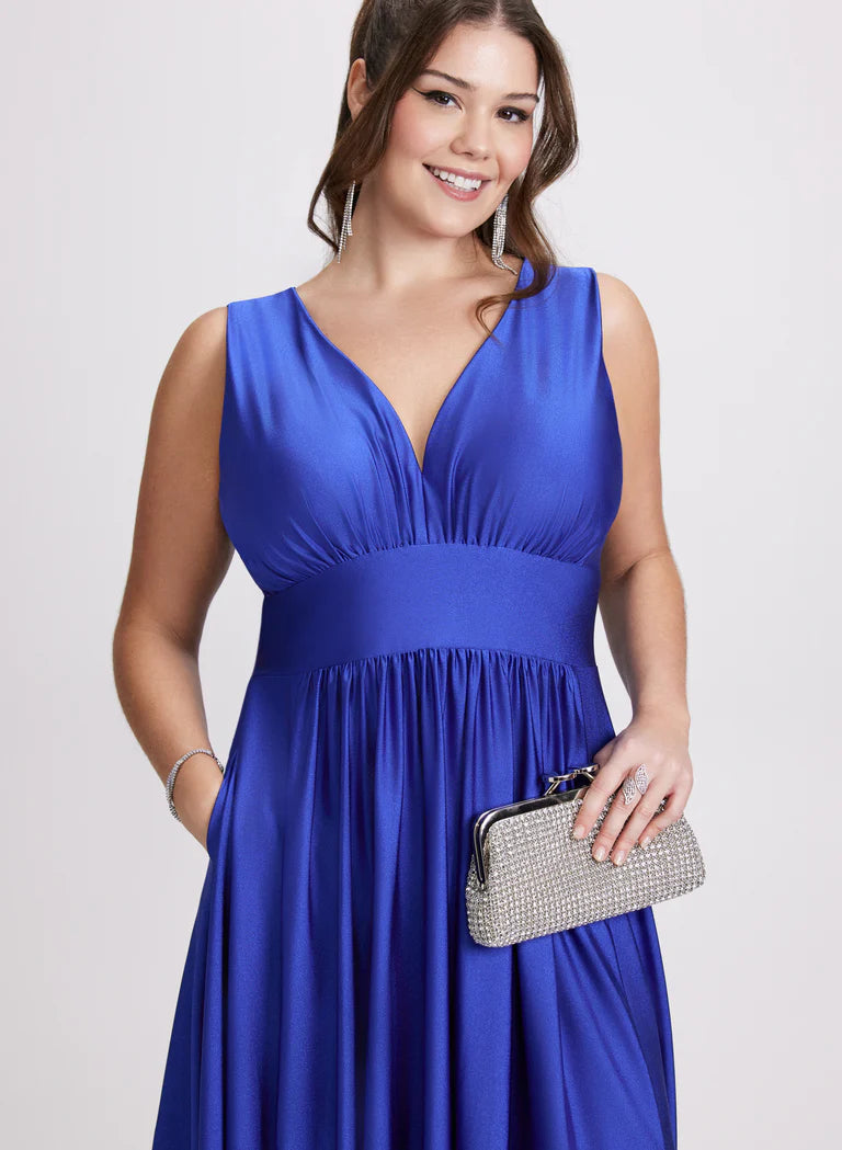 LAURA Plunging Neckline Maxi Dress