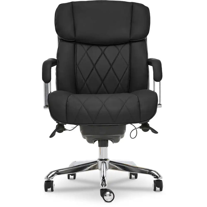 Lazboy Sutherland Quilted Leather Office Chair, Jet Black