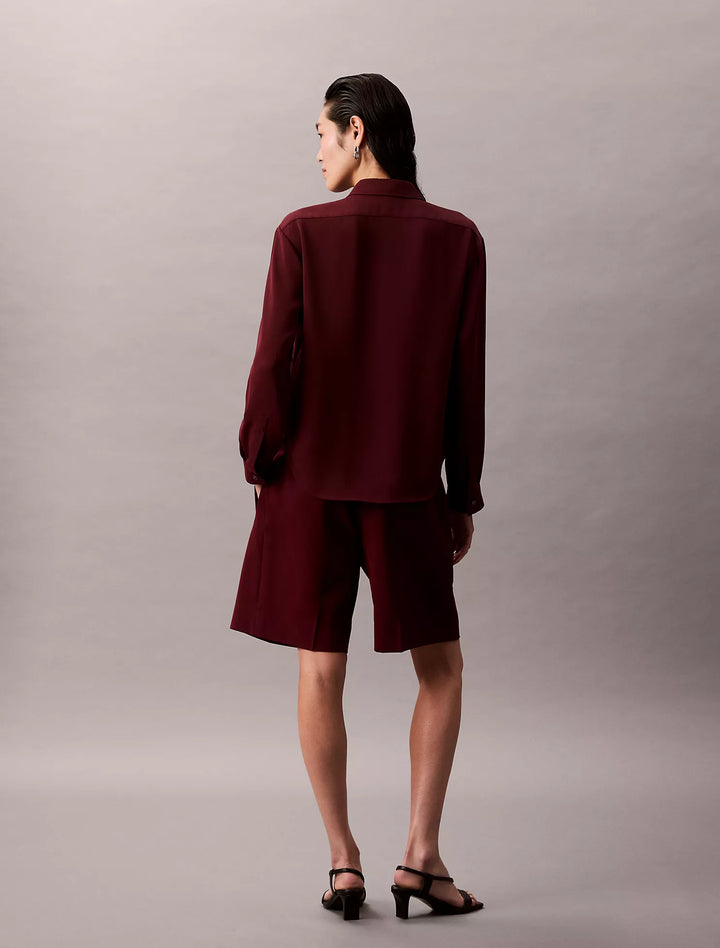 Calvin Klein Chiffon Relaxed Button-Down Shirt