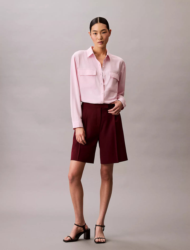 Calvin Klein Chiffon Relaxed Button-Down Shirt