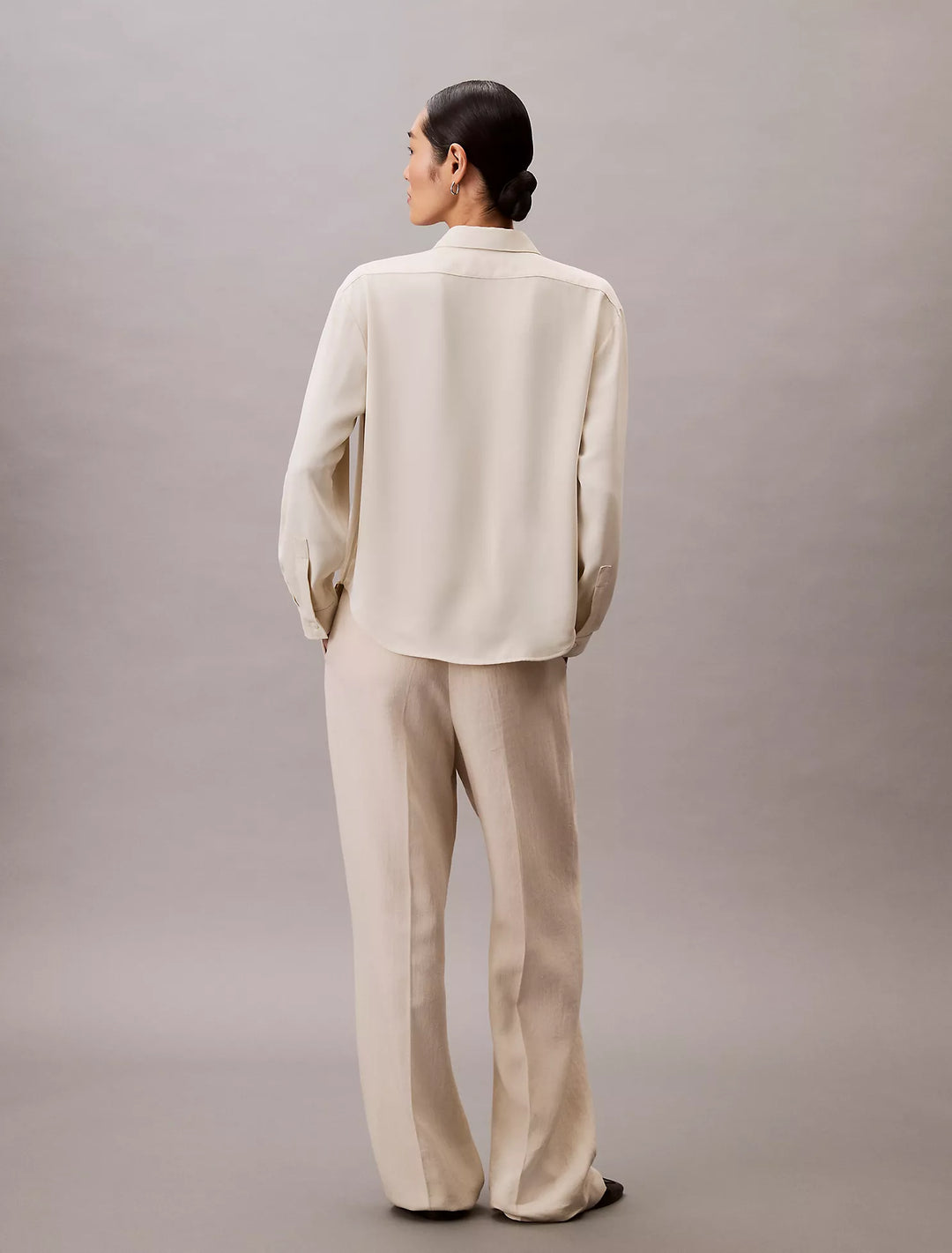 Calvin Klein Chiffon Relaxed Button-Down Shirt