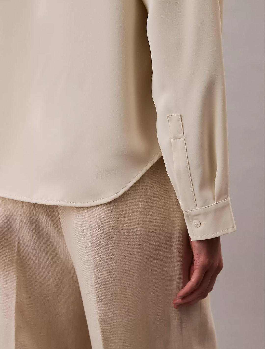 Calvin Klein Chiffon Relaxed Button-Down Shirt