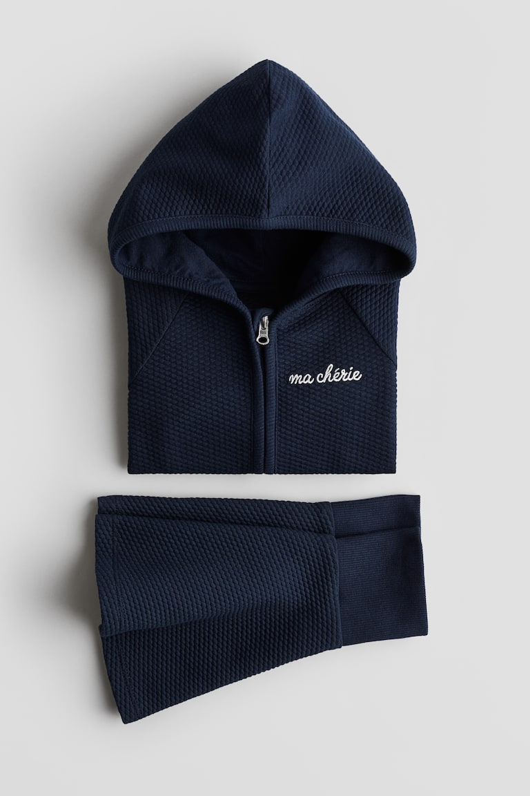 H&M 2-piece Textured Jersey Set