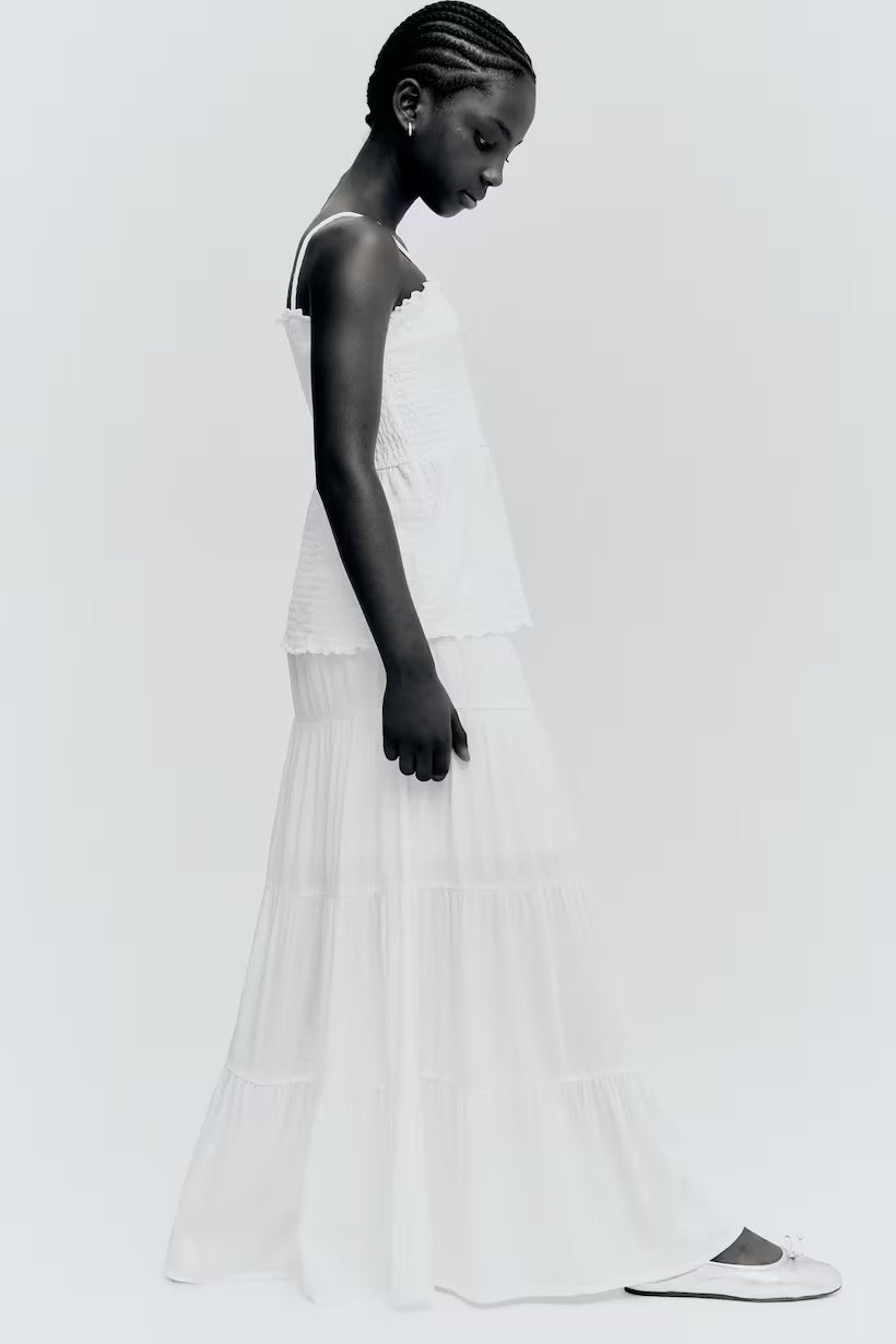 H&M Smocked Tiered Skirt