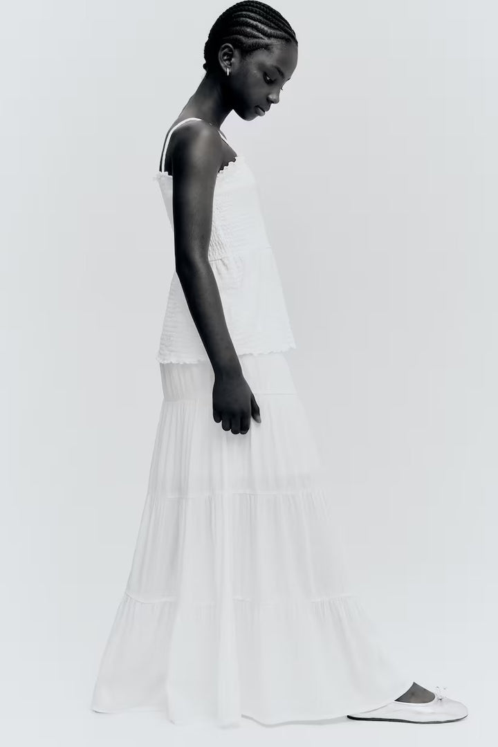 H&M Smocked Tiered Skirt