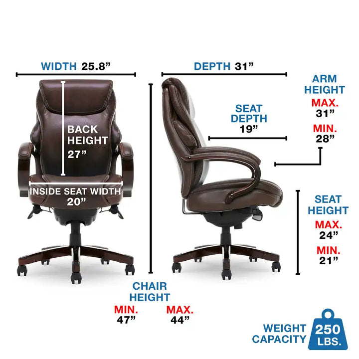 Lazboy Hyland Executive Office Chair, Brown