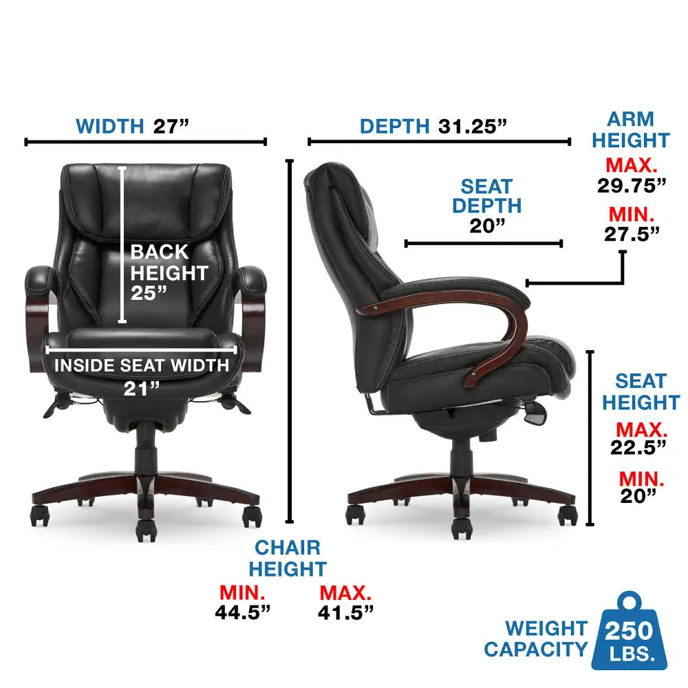 Lazboy Bellamy Executive Office Chair, Black