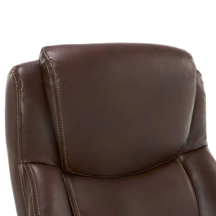Lazboy Delano Big & Tall Executive Office Chair, Chestnut Brown with Mahogany Wood