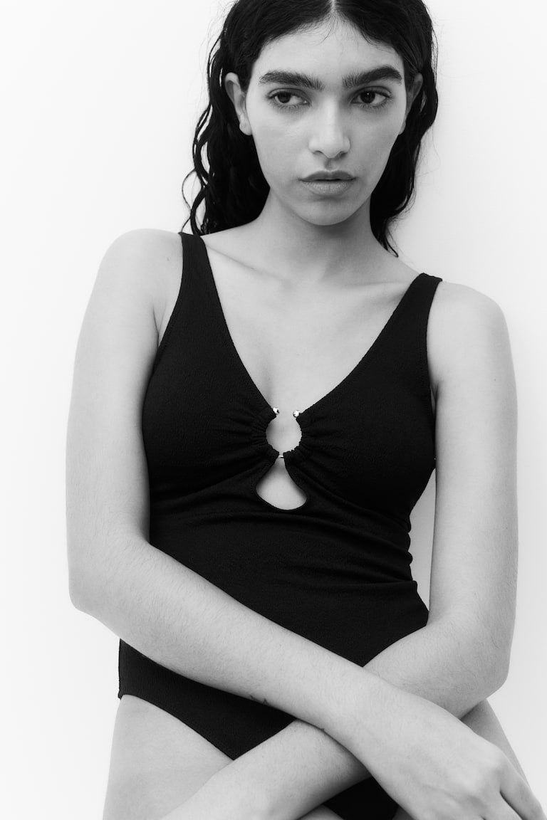 H&M Padded-Cup High-Leg Swimsuit