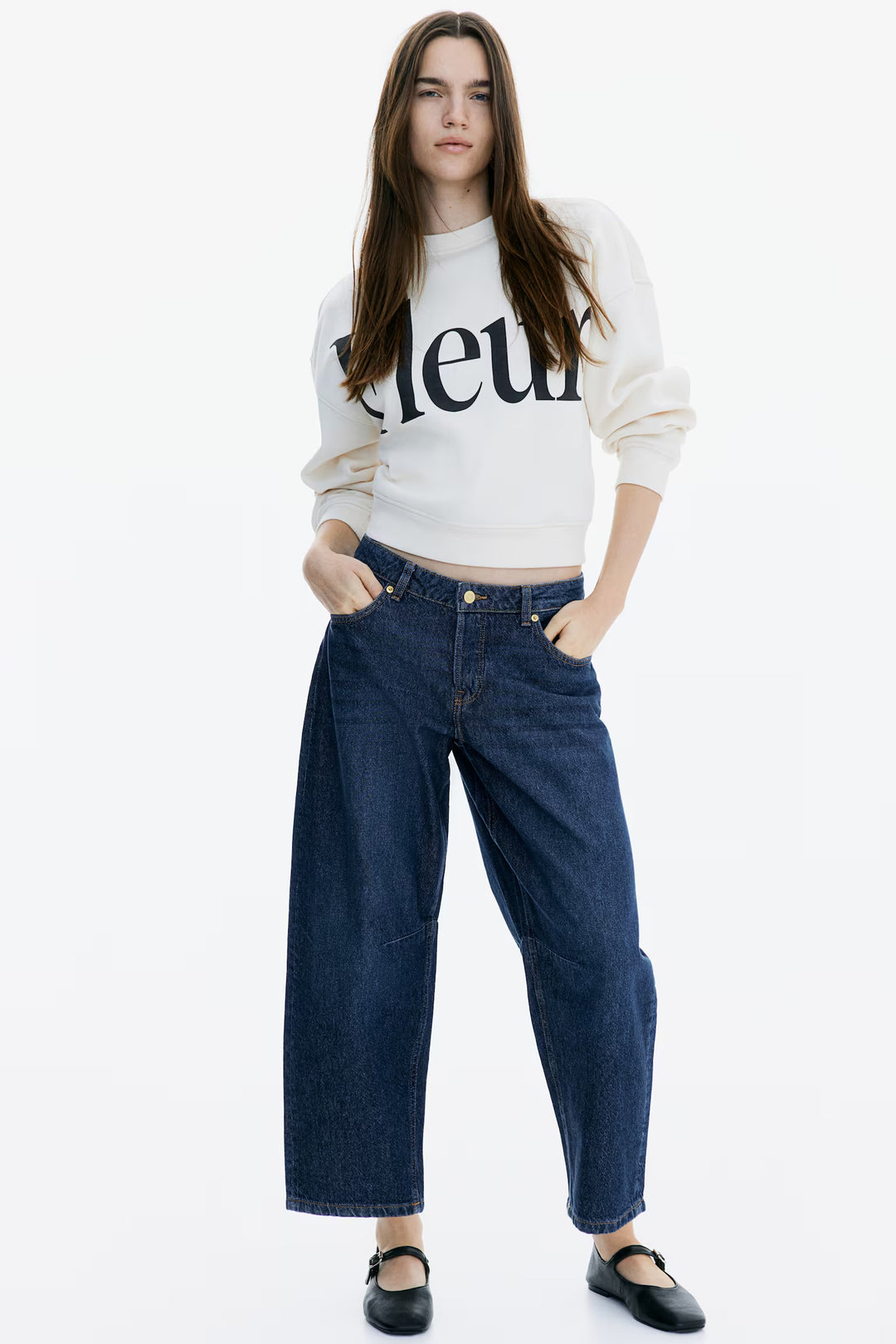 H&M Barrel High Cropped Jeans