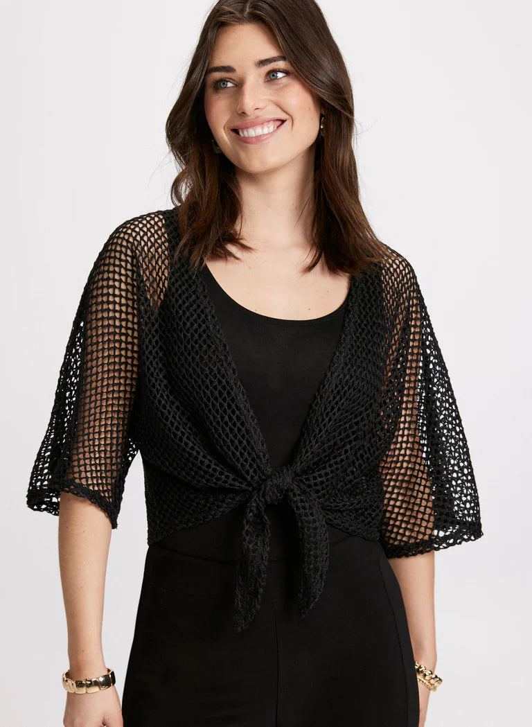 LAURA Tie-Front Crochet Top
