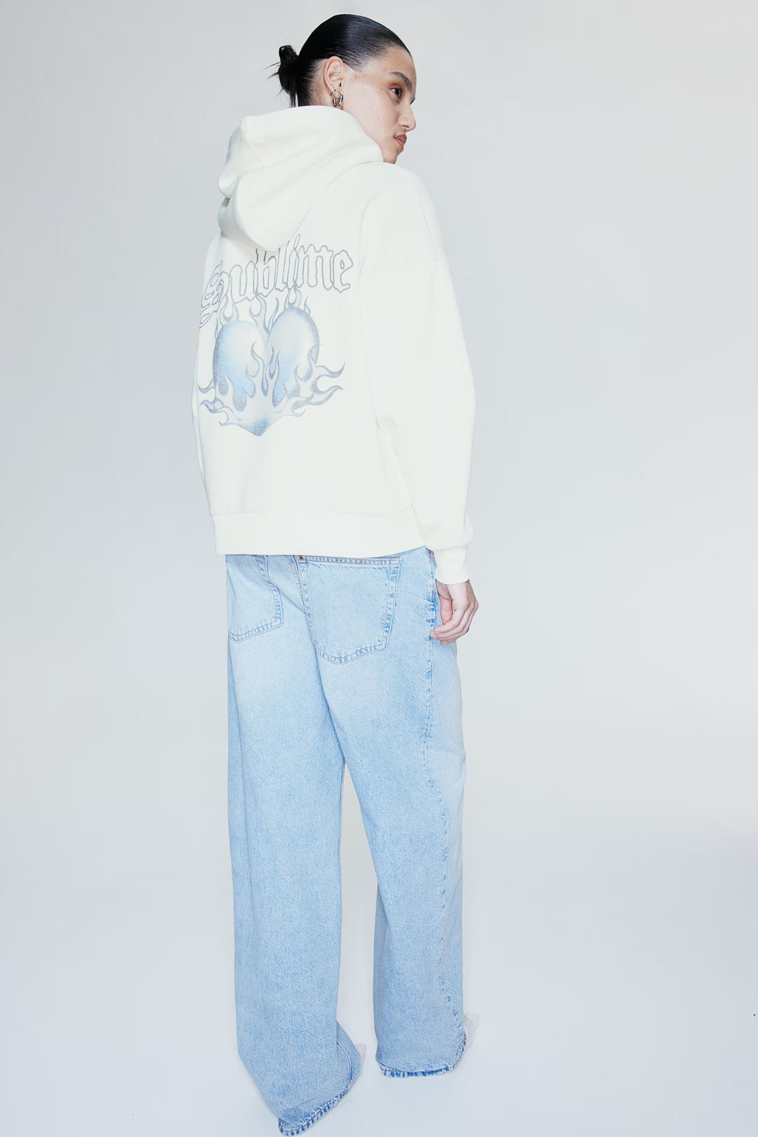 H&M Oversized Hooded Jacket with Motif