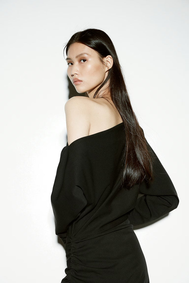 H&M Draped One-Shoulder Dress