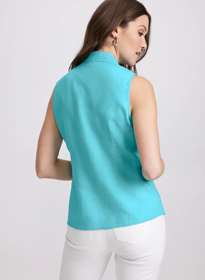 LAURA Sleeveless Linen Blouse