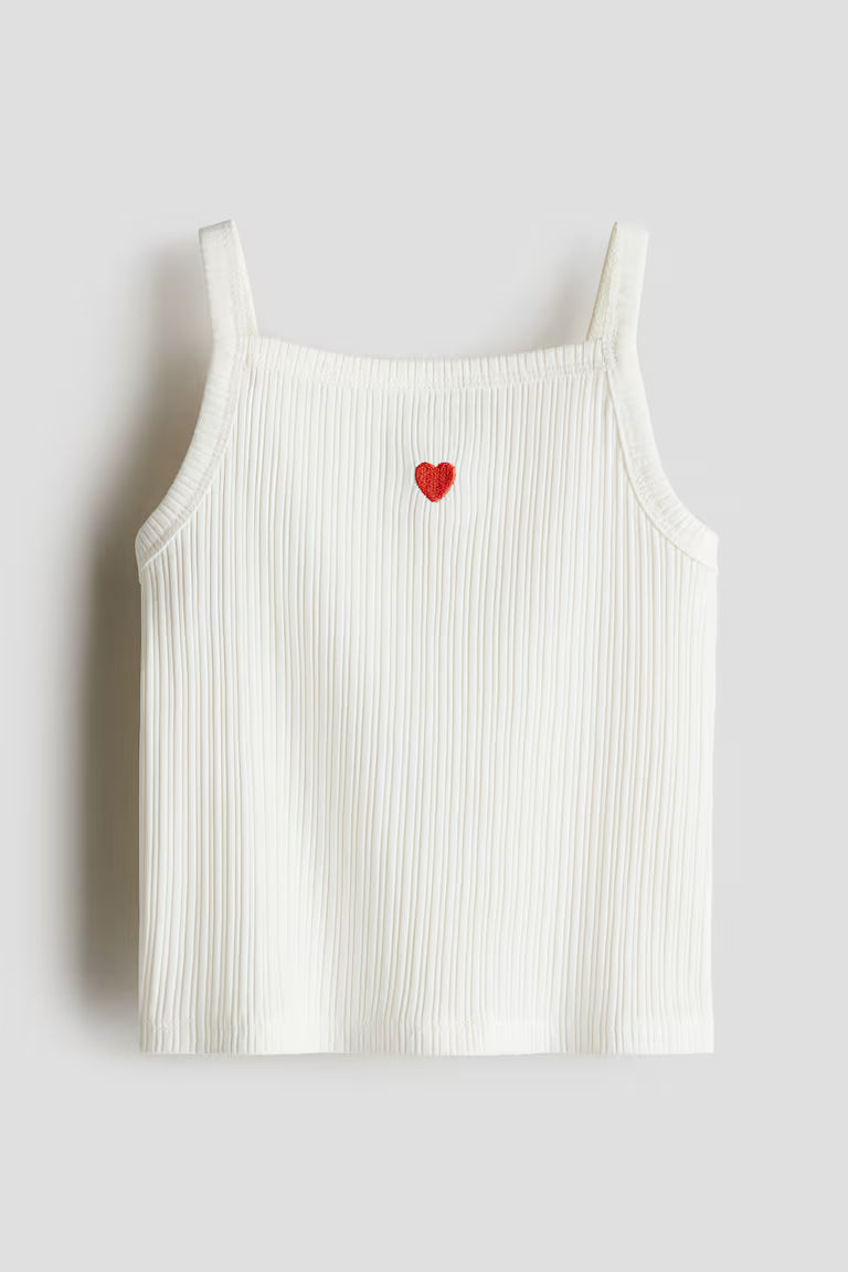 H&M Embroidered-Detail Strappy Top