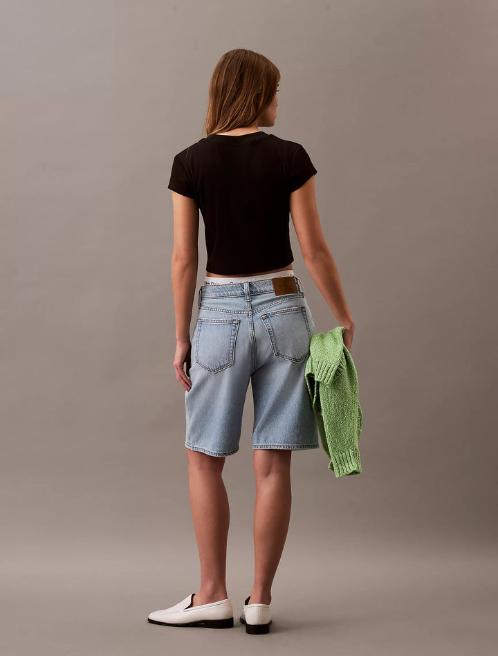Calvin Klein Monogram Logo Ribbed Baby Tee