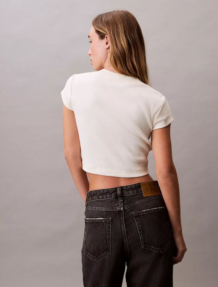 Calvin Klein Monogram Logo Ribbed Baby Tee