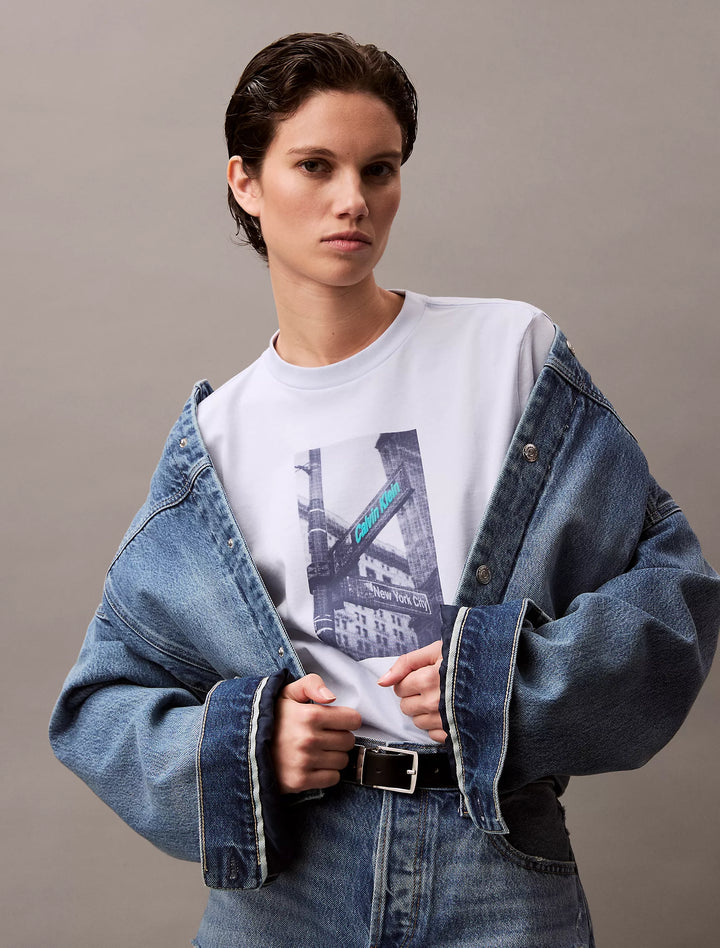 Calvin Klein Street Sign Graphic Boxy T-Shirt