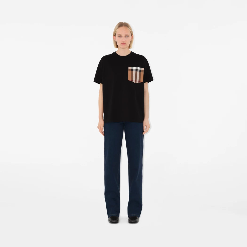 Burberry Check Pocket Cotton T-shirt