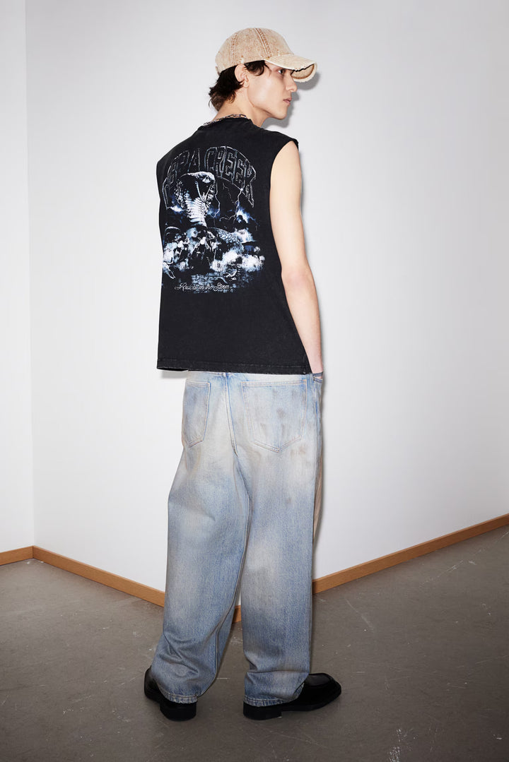 H&M Loose-Fit Printed Tank Top