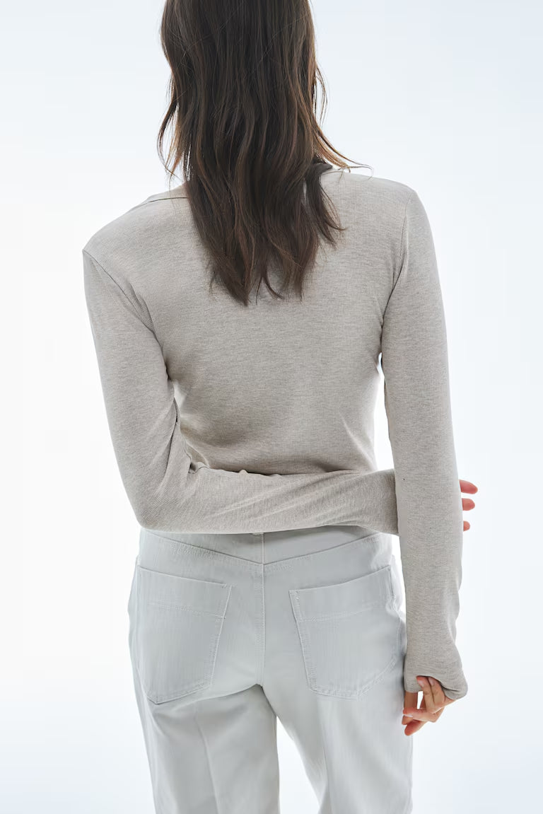 H&M RIBBED MODAL-BLEND TOP