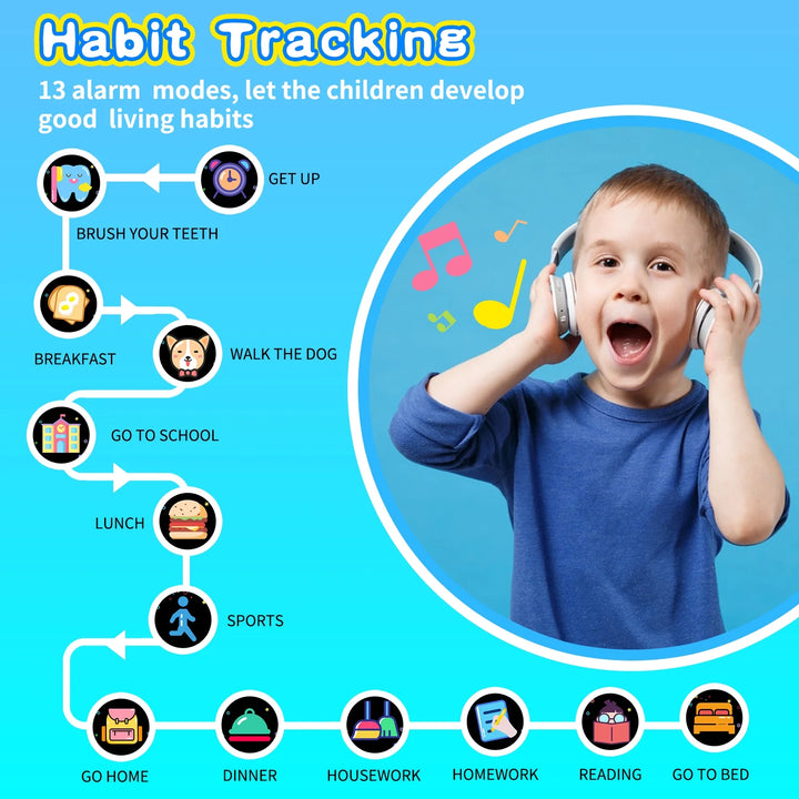 Vakzovy Kids Smart Watch for Boys 4-12 Years Old Birthday Gift, Vakzovy Waterproof Educationals Smart Watch, Dual Camera, 24 Puzzle Games,Music Player, Toddler Watch Learning Toys(Blue)