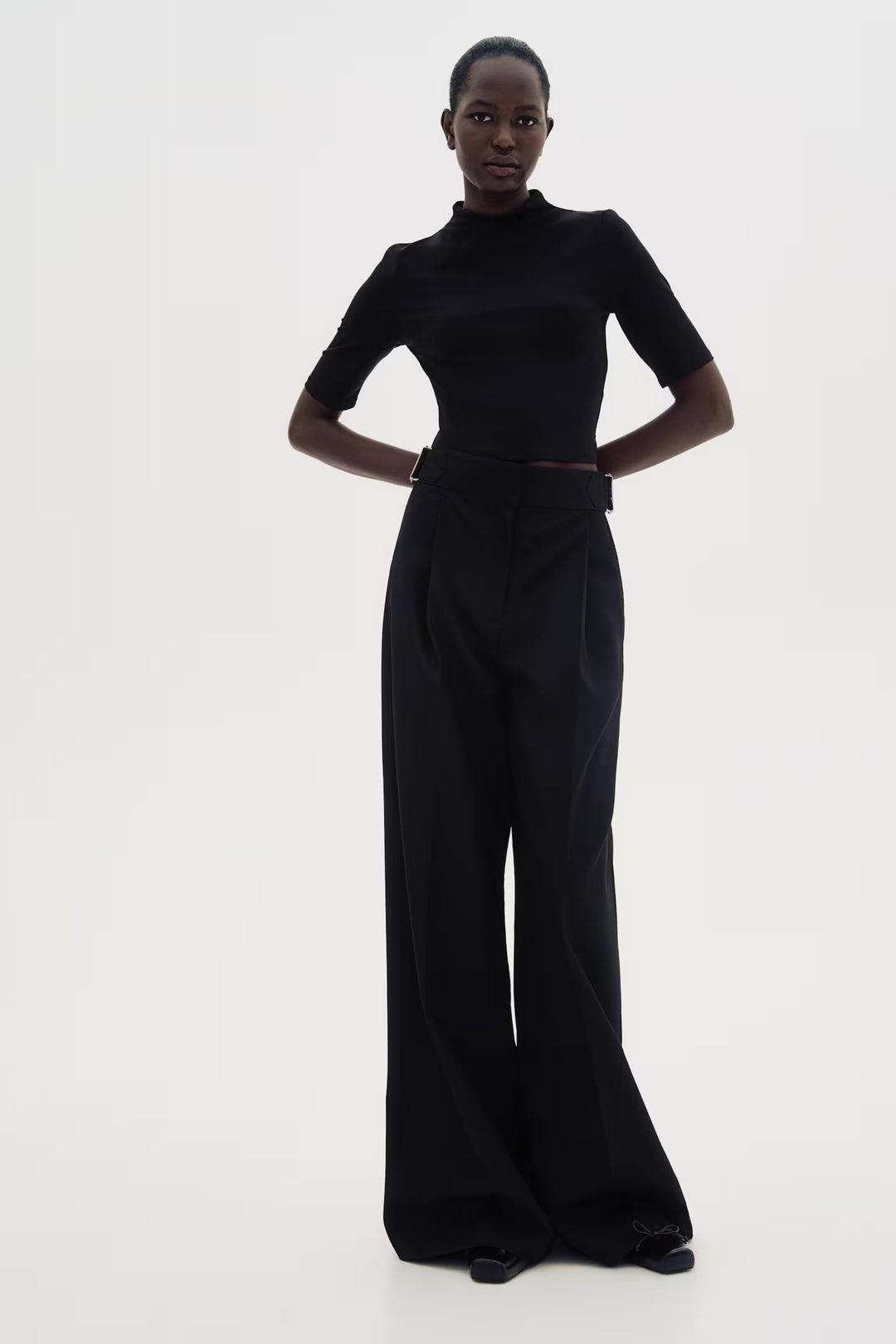 H&M Microfiber Mock Turtleneck Top