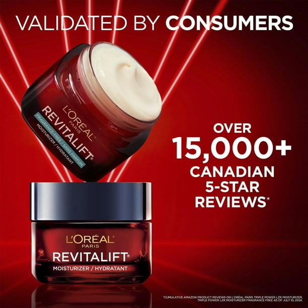 L'Oréal Paris Triple Power LZR Fragrance Free Day Cream, Pro Retinol, Anti-Aging Cream, 50 mL