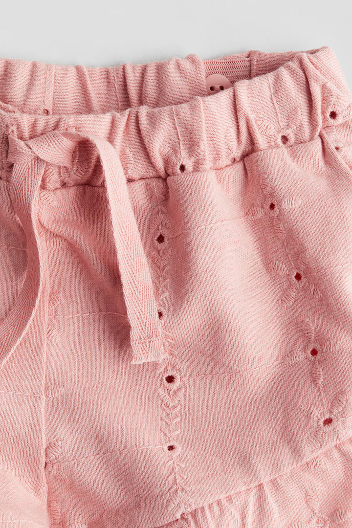 H&M Jersey Shorts with Eyelet Embroidery