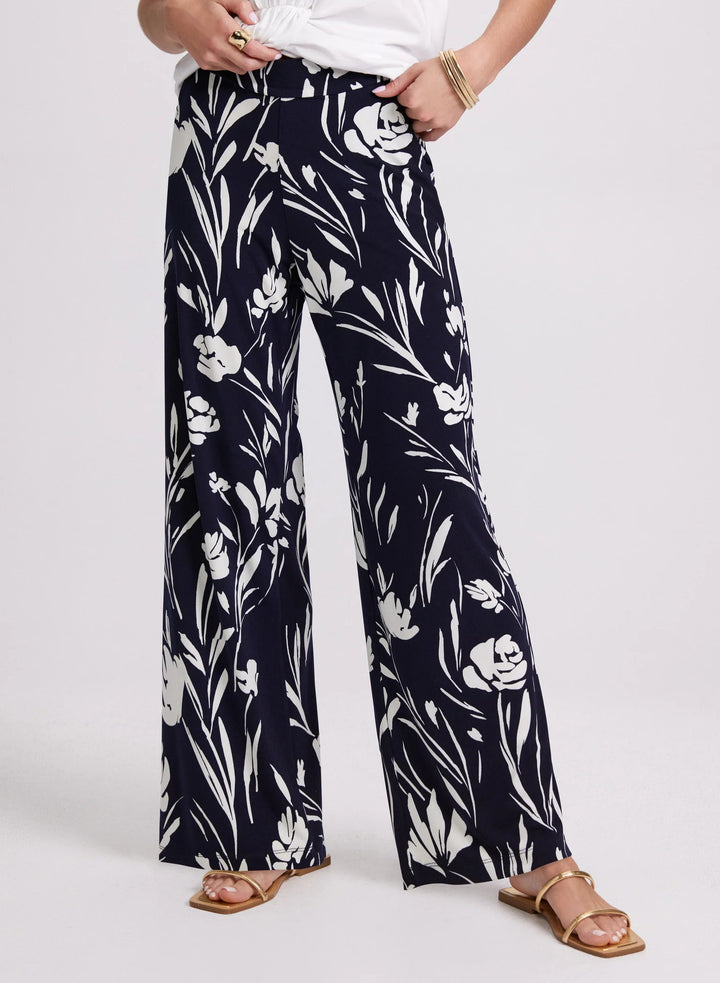 LAURA Wide-Leg Floral Print Pants