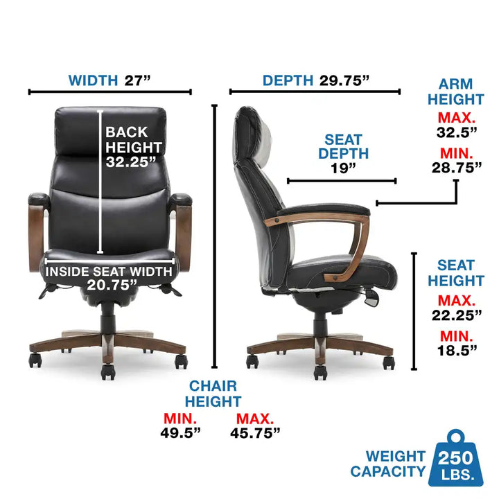 Lazboy Greyson Executive Office Chair, Black