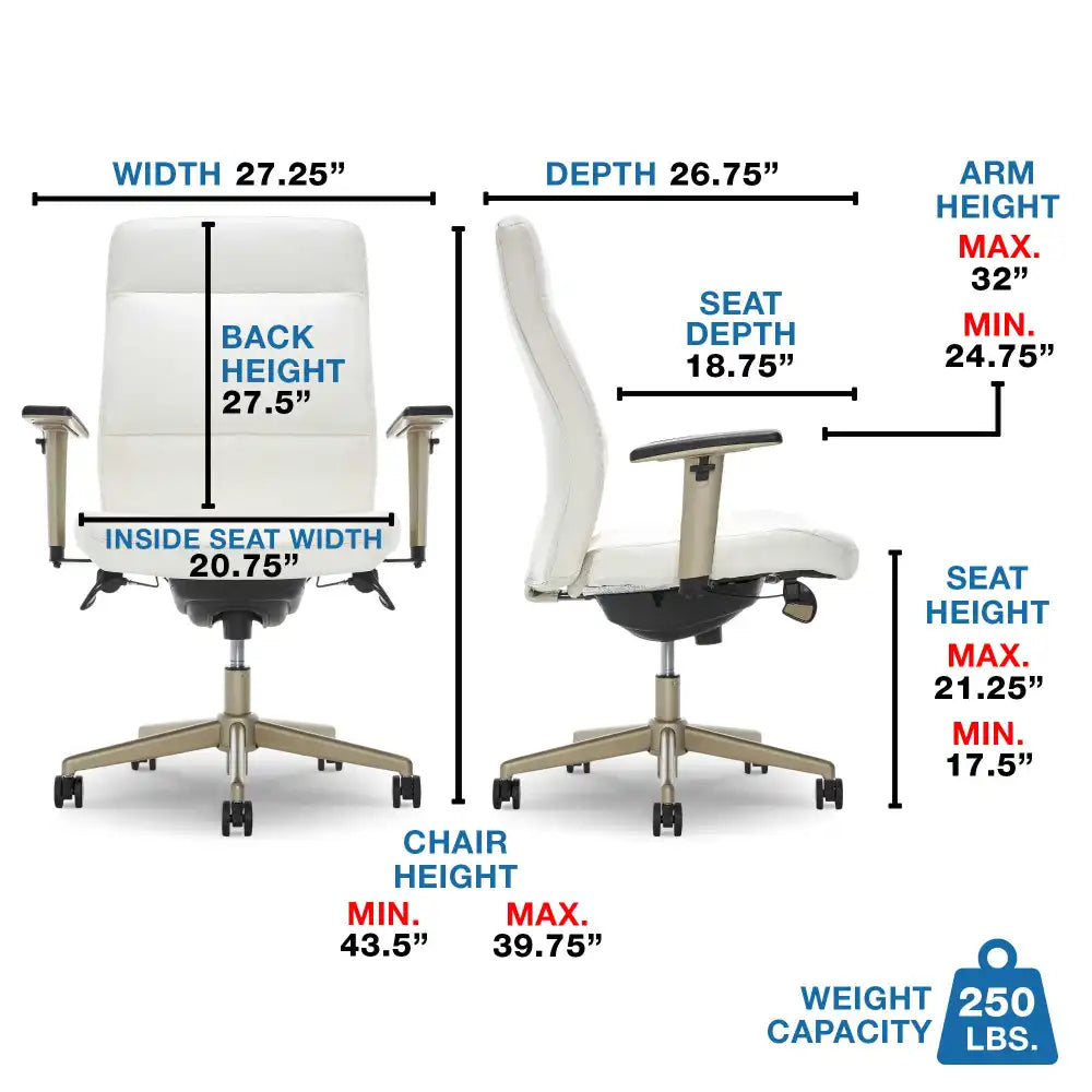 Lazboy Baylor Executive Office Chair, White