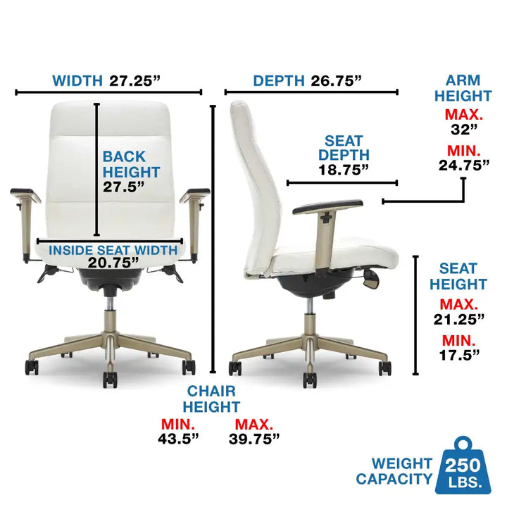 Lazboy Baylor Executive Office Chair, White