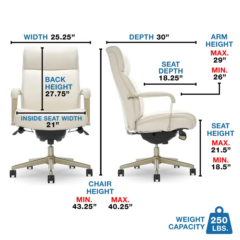 Lazboy Melrose Executive Office Chair, Cream